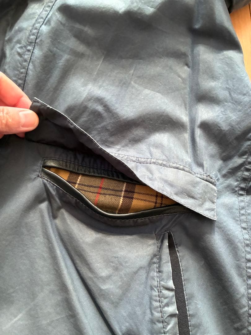 Barbour バブアー　SL BURGHLEY オイルドコート　36 ネイビー