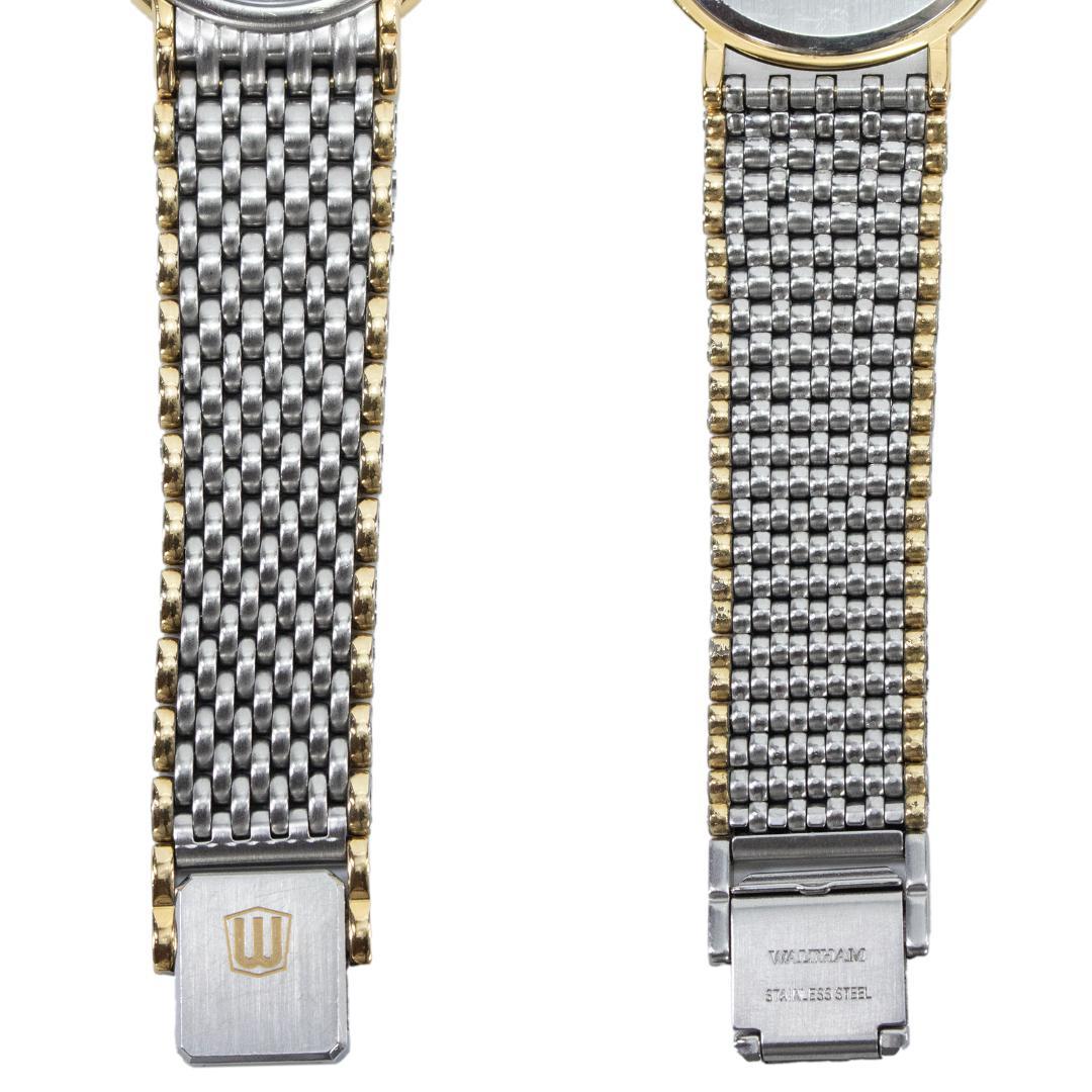 ウォルサム 腕時計 メンズ 黒 ダイヤモンド コンビカラー ロゴ マーク スリム