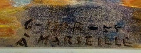 「マルセイユの丘、ノートルダム・ド・ラ・ガルド寺院」 田村孝之助　肉筆　水彩