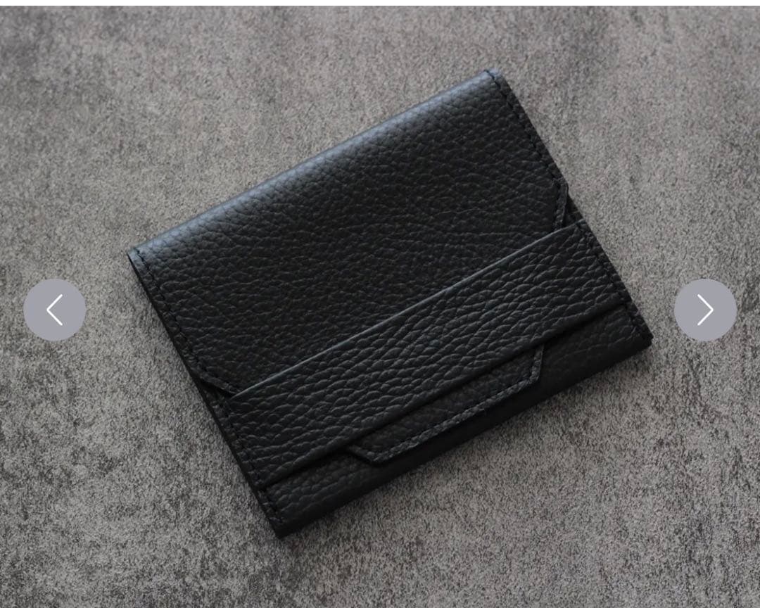 【美品】ci.wata small wallet シボ革/ブラック　ほこまる