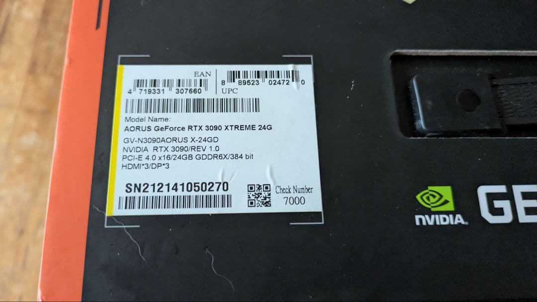 AORUS GeForce RTX 3090 XTREME ジャンク