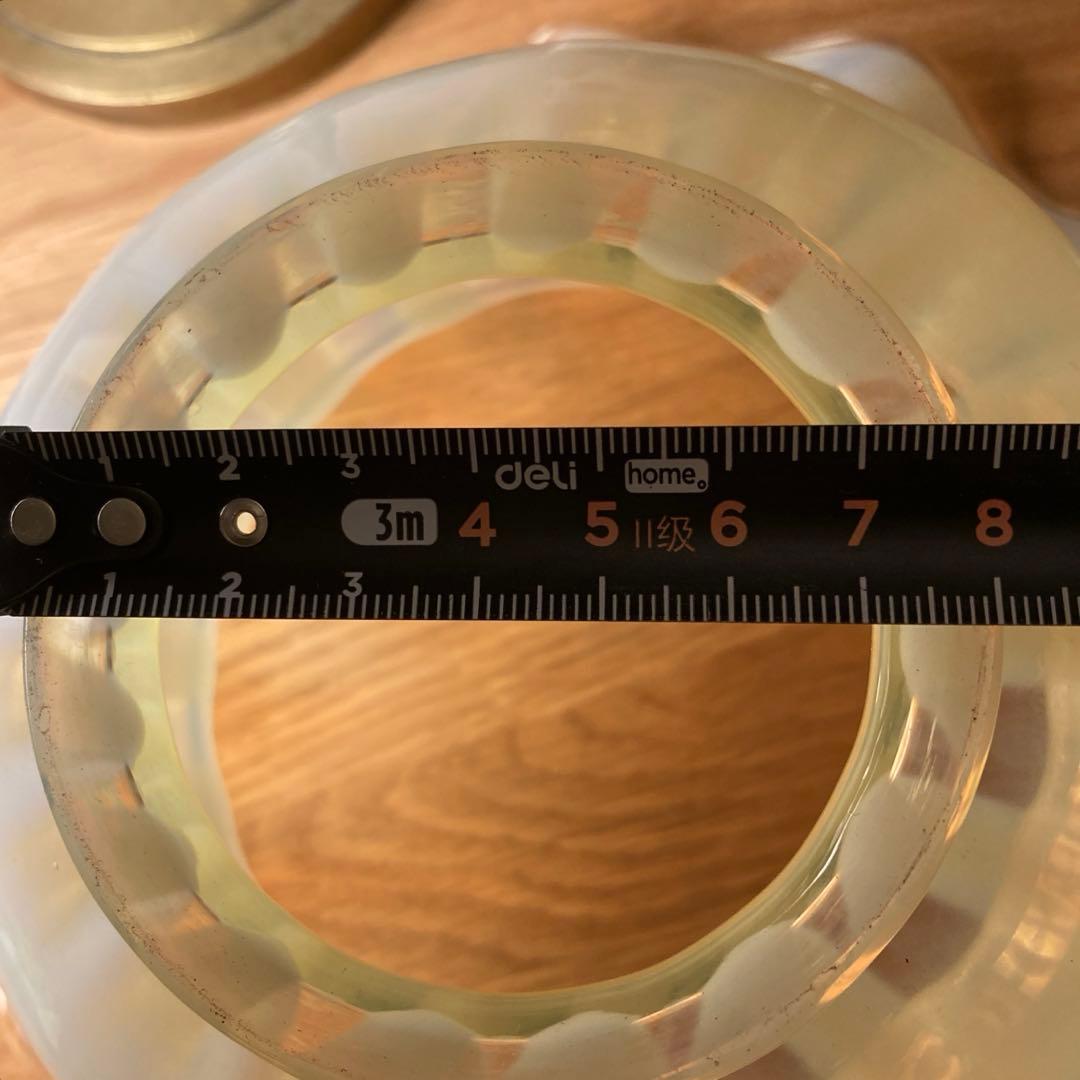 大きなウランガラス １９世紀　アンティーク　ランプシェード　フランス