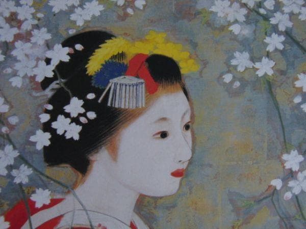 磯田又一郎、【春韻】、希少な額装用画集より、新品額装付、状態良好