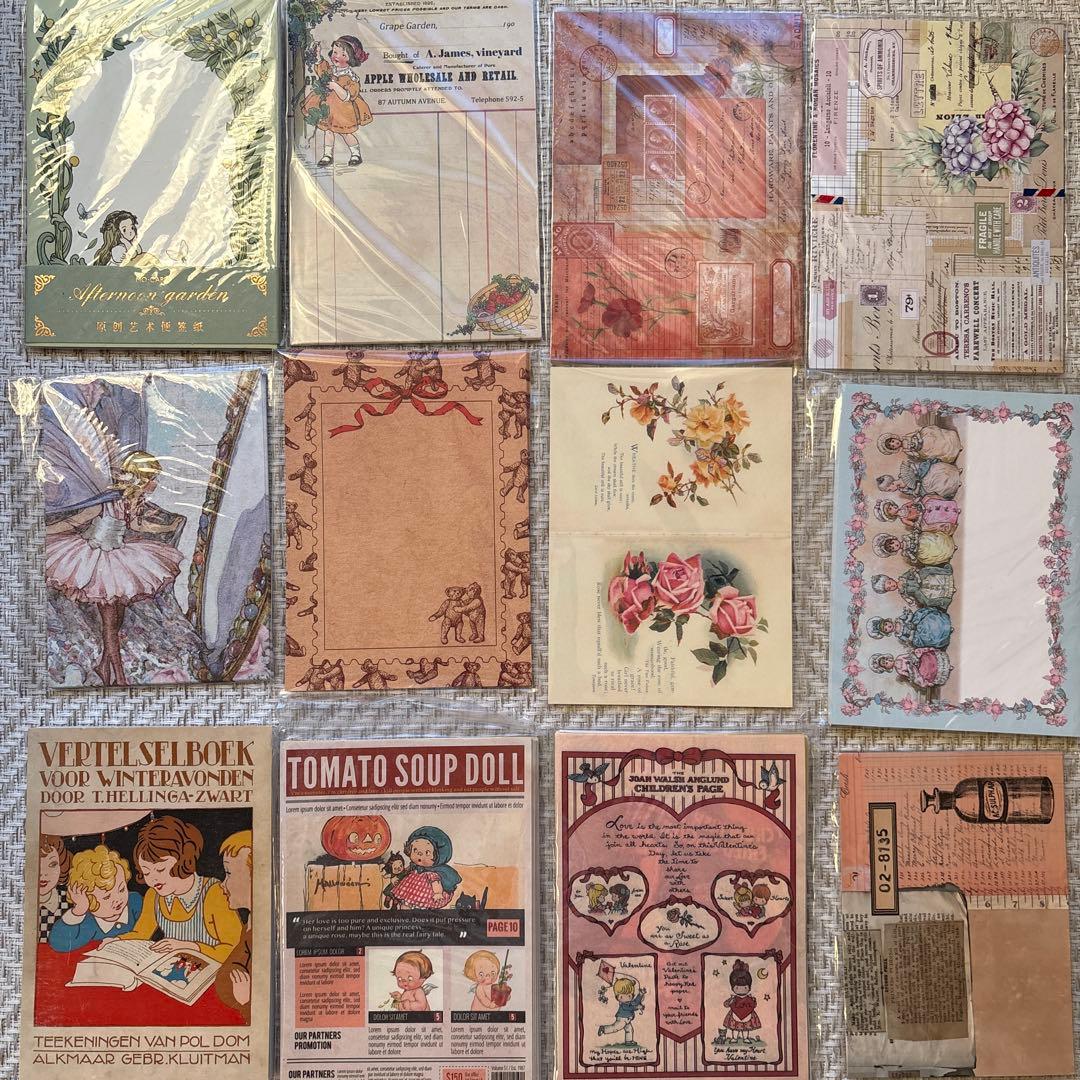 60サイズ コラージュ素材 メモ帳 まとめ売り 紙モノ 大量 おすそ分けファイル