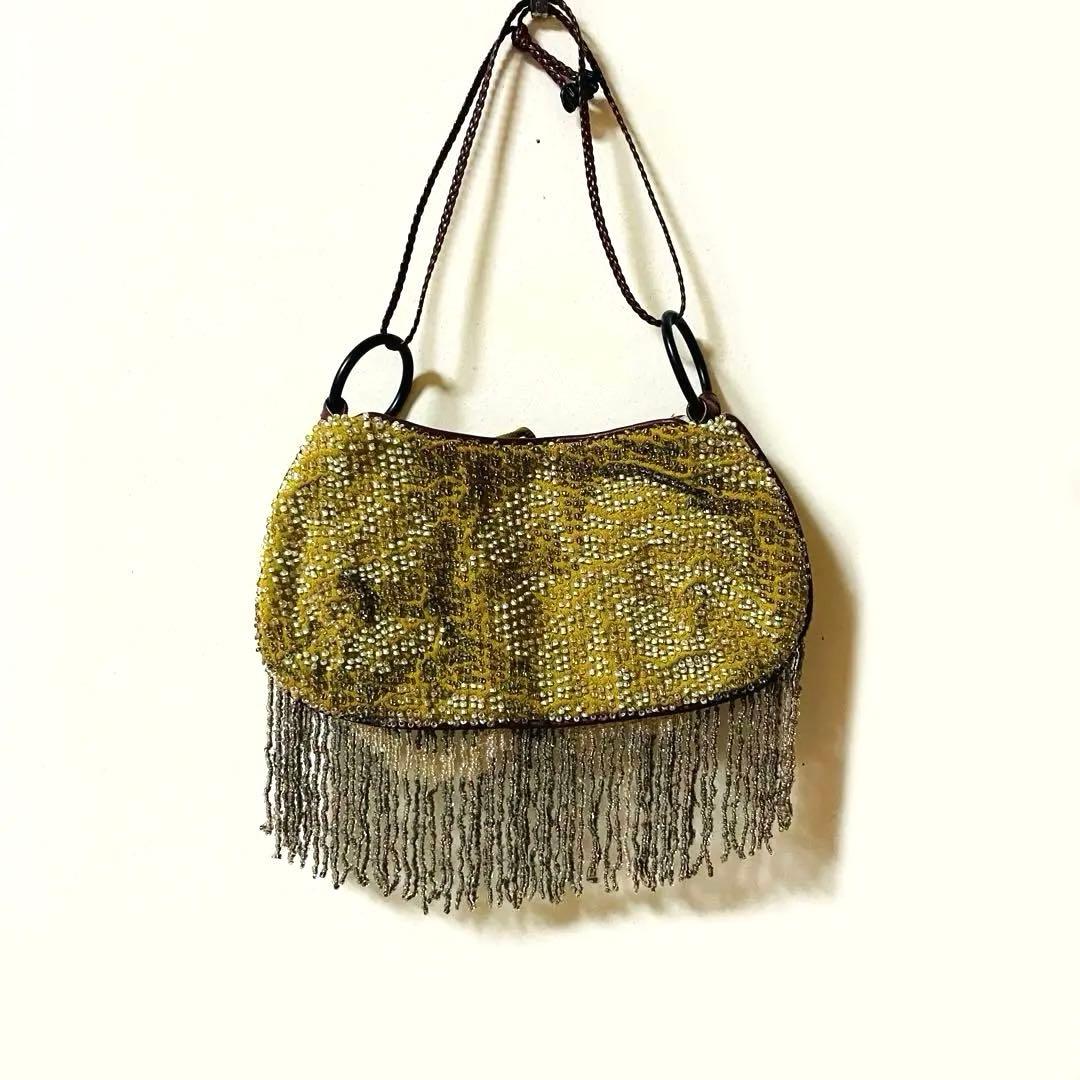 極美品✨ ジャマンピュエッシュ パーティー ハンド バッグ ミニ ビーズ