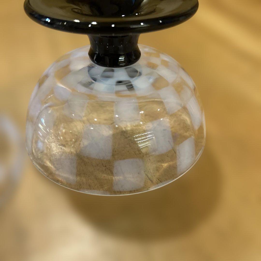 廣田硝子 大正浪漫硝子 氷コップ デザートカップ 水玉 乳白 和グラス二つ