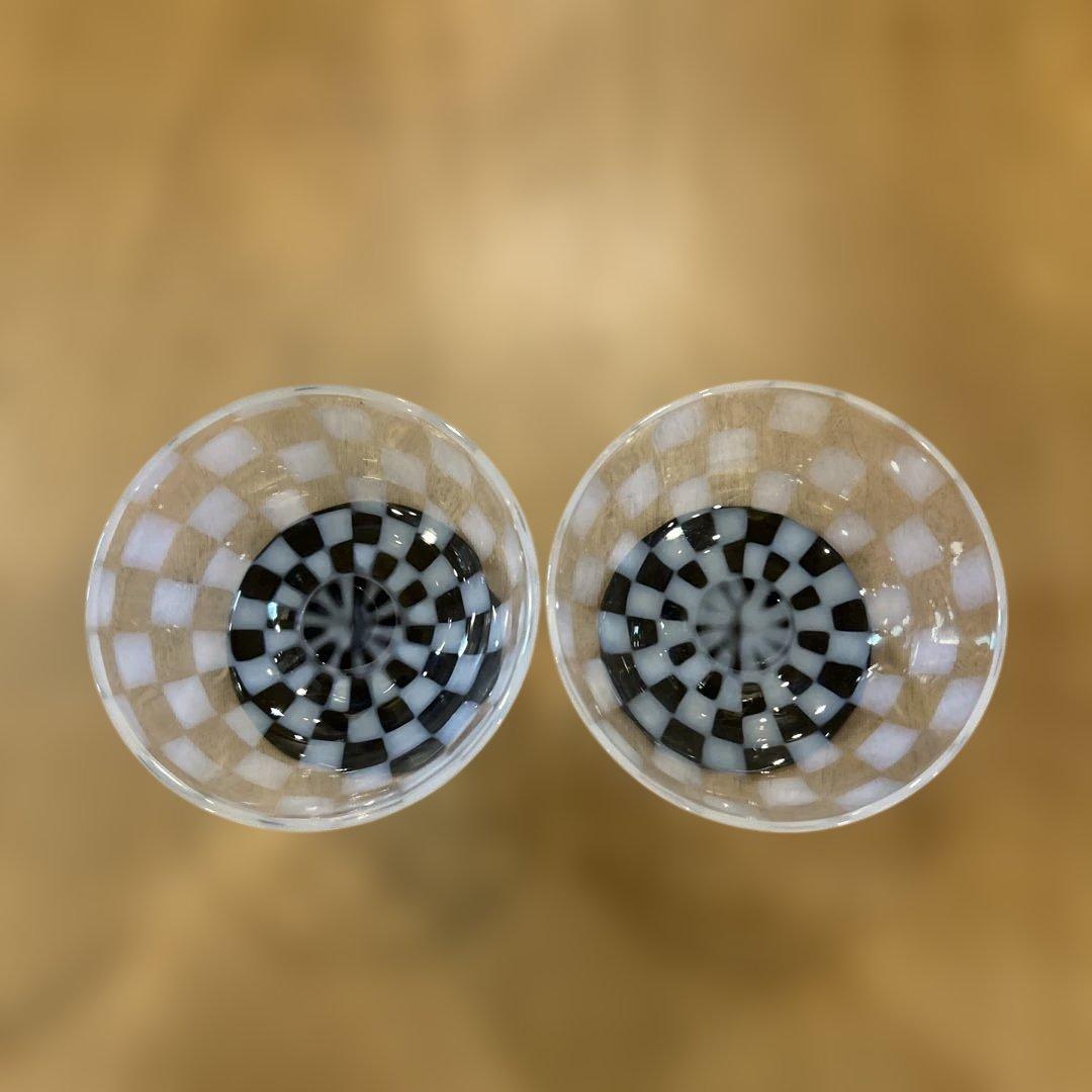 廣田硝子 大正浪漫硝子 氷コップ デザートカップ 水玉 乳白 和グラス二つ