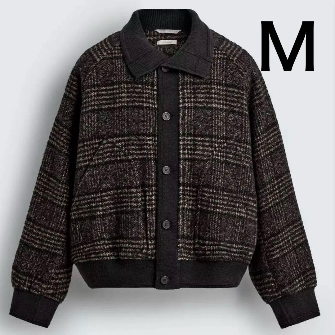 ZARA リブ襟切り替えジャケット M