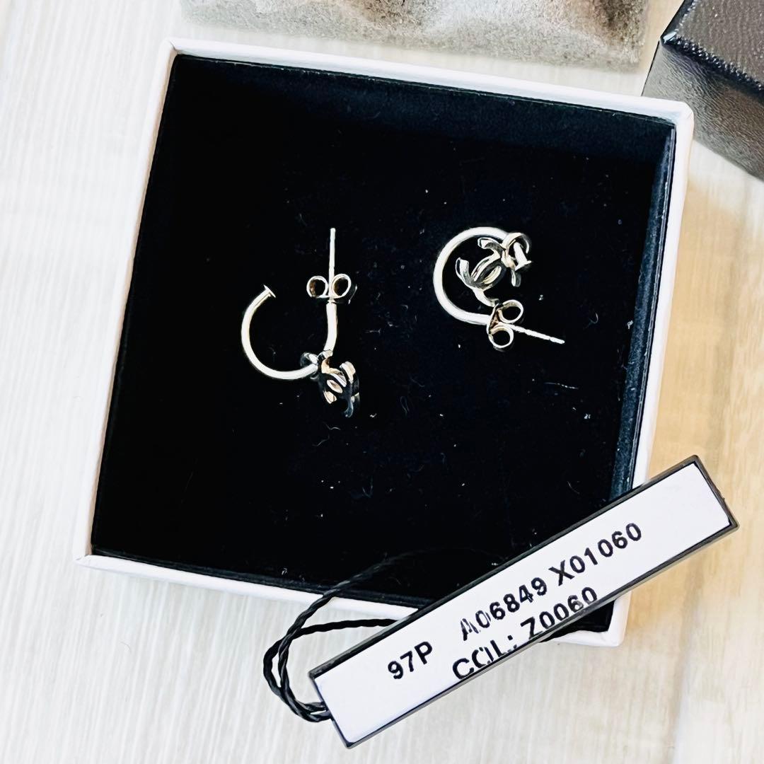 【希少】 ヴィンテージ CHANEL シルバー フープピアス ココマーク 97P