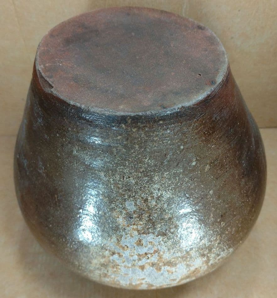 越前花入裏千家十六代 坐忘斎 書付箱 古越前(推定江戸期) 蹲 壷 六古窯