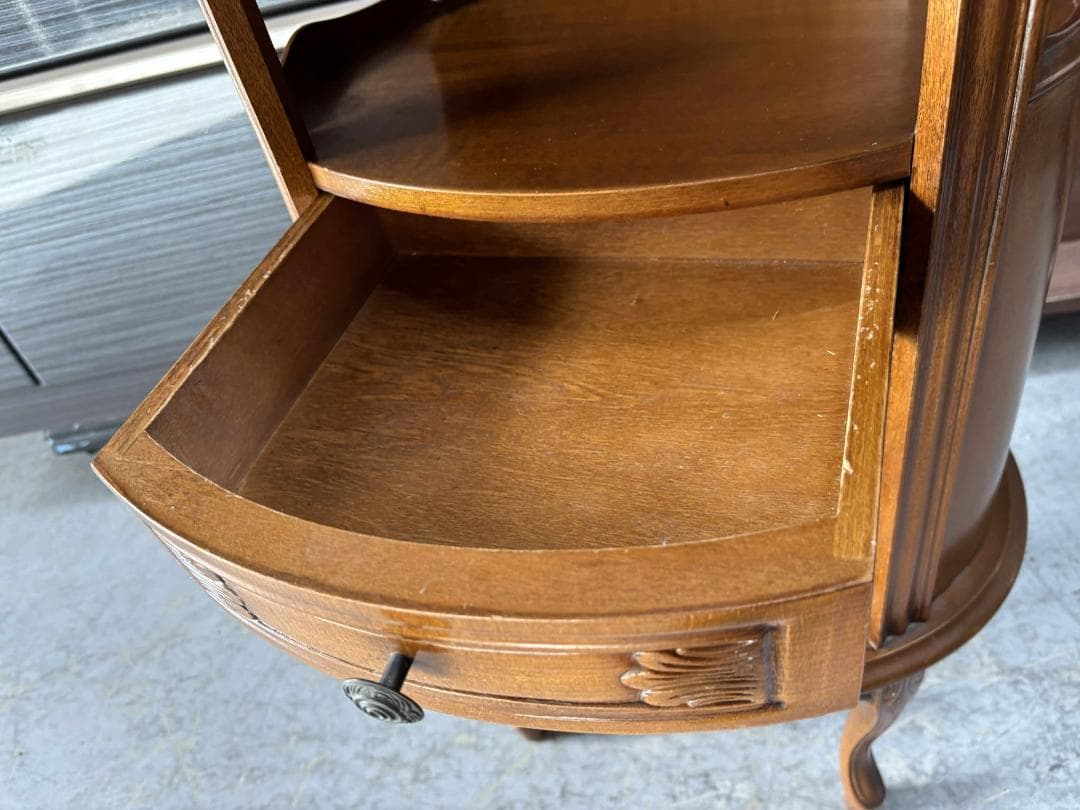 アンティーク 猫脚 サイドチェスト 花台 サイドテーブル,幅48cm Used