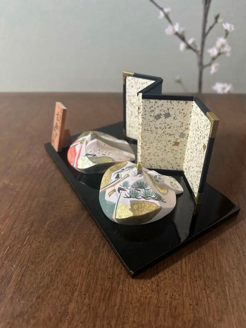新品共箱・飾り台付き◇京陶人形「京雅び」小田益三　陶器　雛人形　雛祭り　金彩