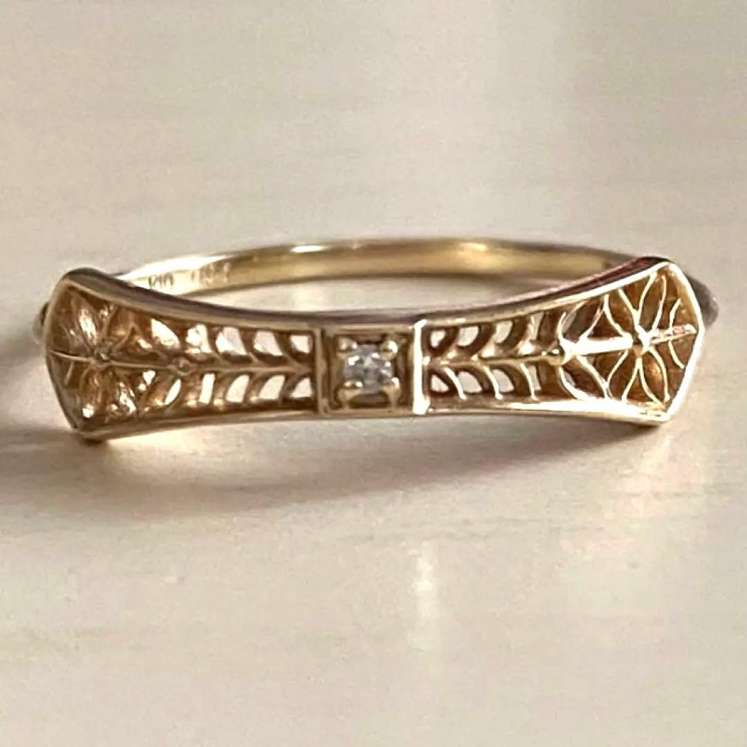 専用です。 透かし模様 ゴールドリング ダイヤモンドLilas（リラ）