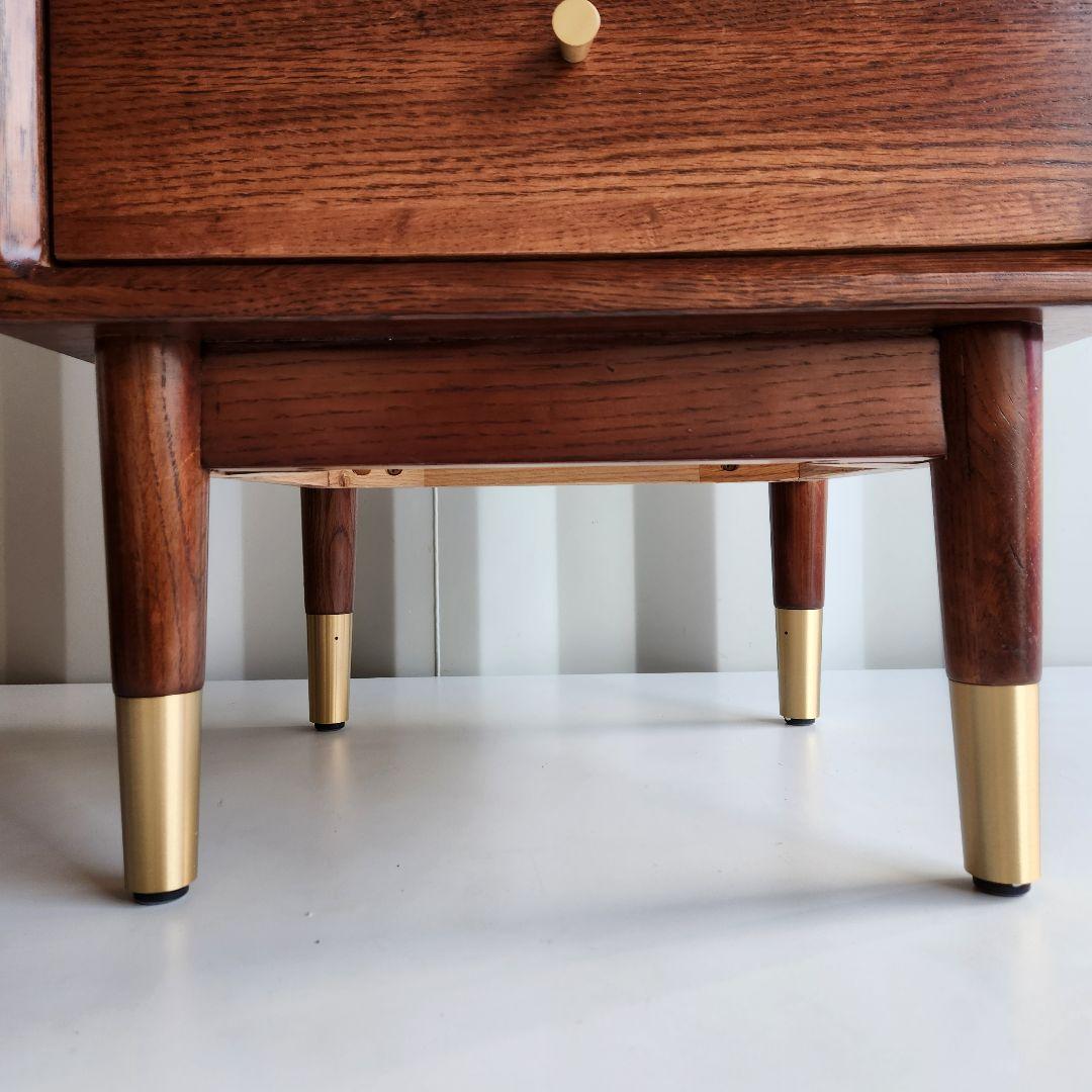 美品　MU RONG サイドテーブル アメリカオークウッド ナイトテーブル