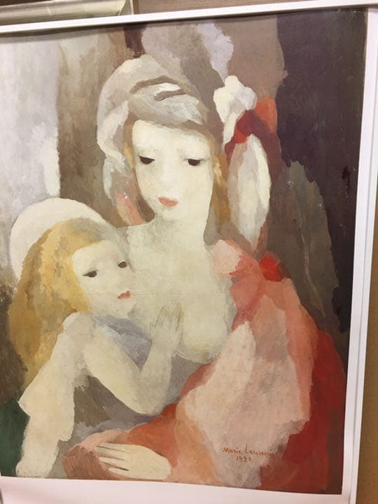絵画  世界の名画マリーロランサン 母と子66センチ×51センチ