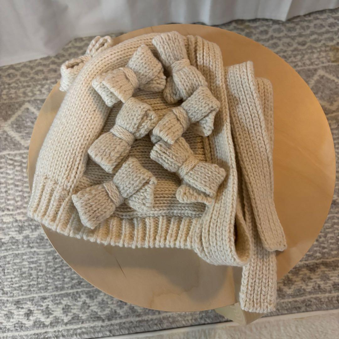 2025FW コムデギャルソンガール　フード　ニット帽　白