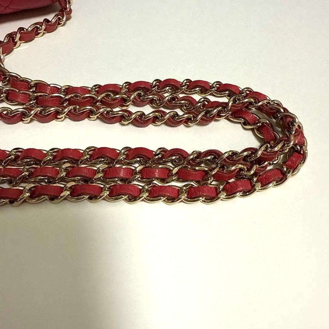 正規品 CHANEL ラムスキン チェーンクラッチ ミニポシェット