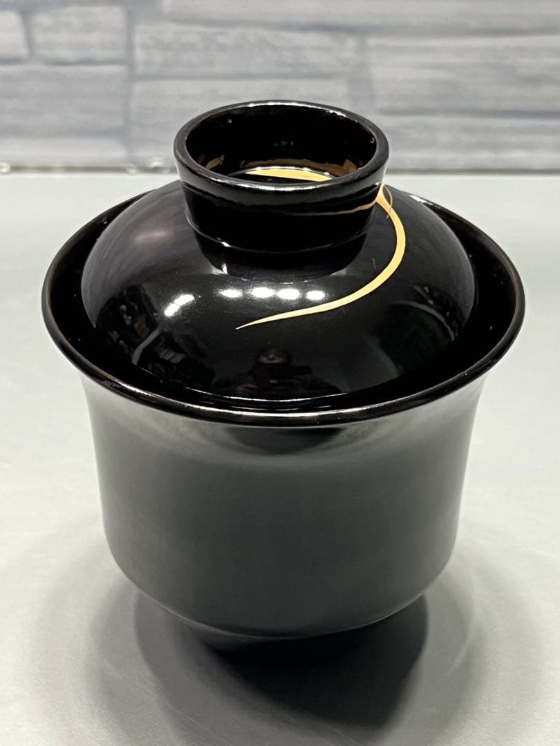 輪島塗　蔦鈴虫　蒔絵　小吸物椀　五客　木製