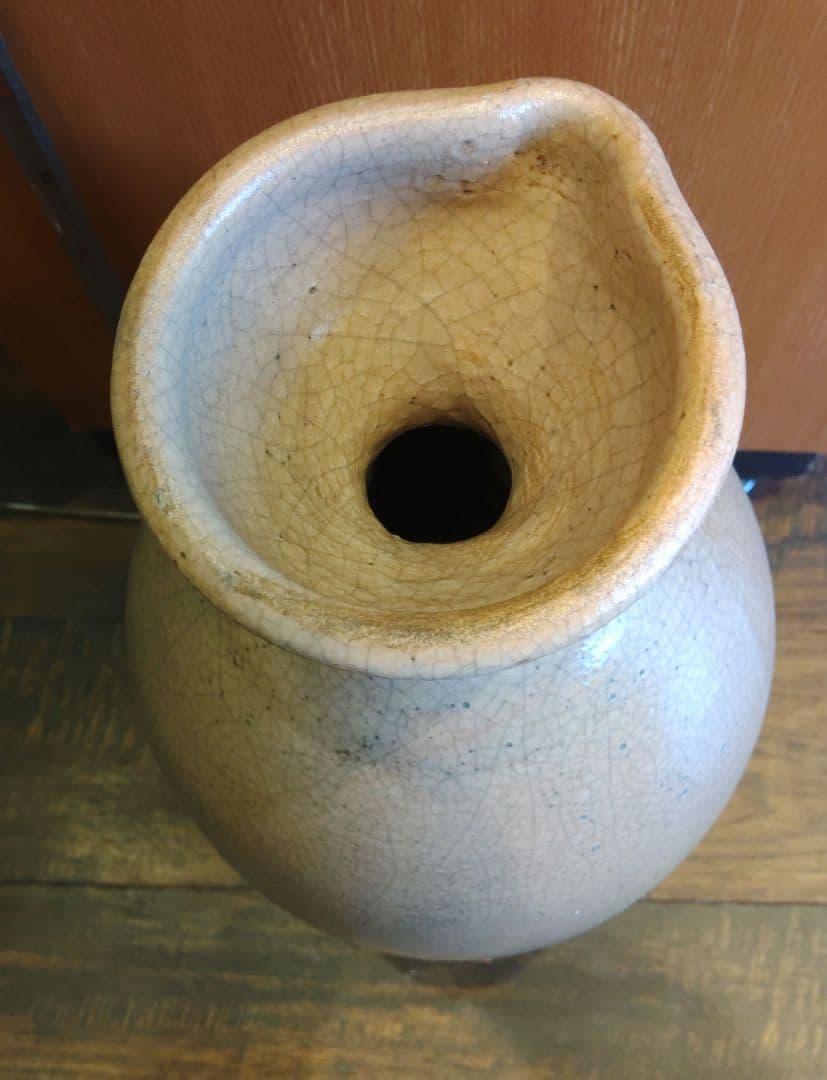 大津絵　徳利　鬼の寒念仏　超特大　高さ約52cm 　陶器製　酒器