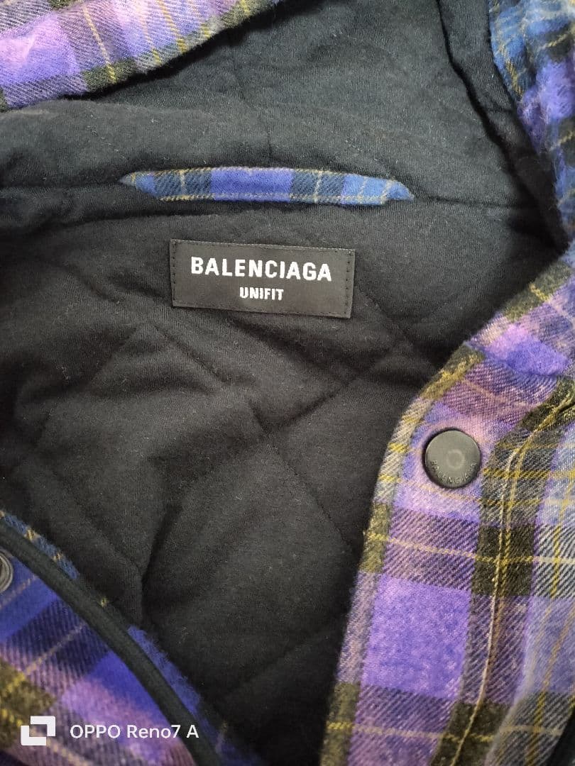 BALENCIAGA UNIFIT フード付きシャツジャケット 紫 XXS