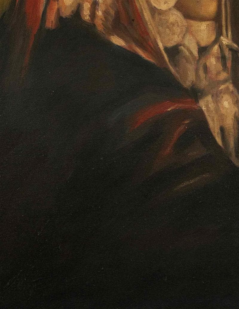 青木繁　油彩　肉筆『少数民族の少女』表サイン　裏サイン　F6号　額無　b580