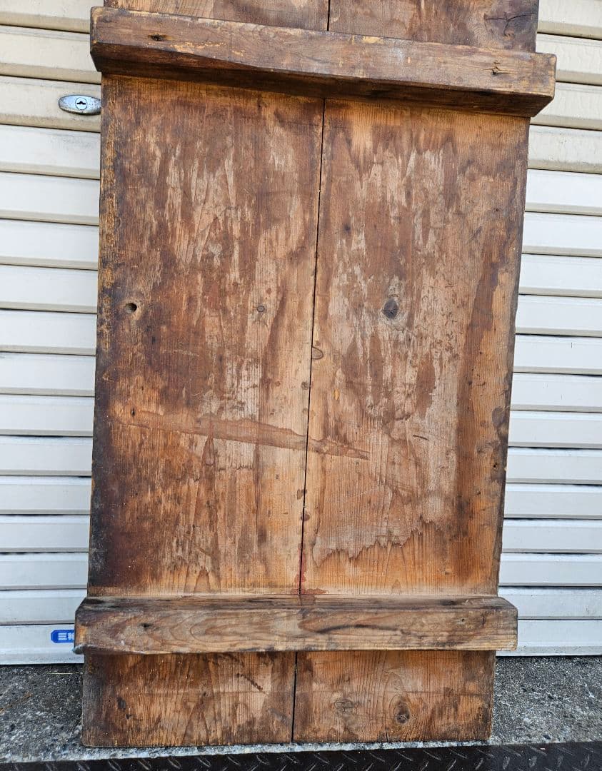 日本のアンティーク 枯れた木の飾り台 裁ち台 古材 古木 裁ち板 作業台