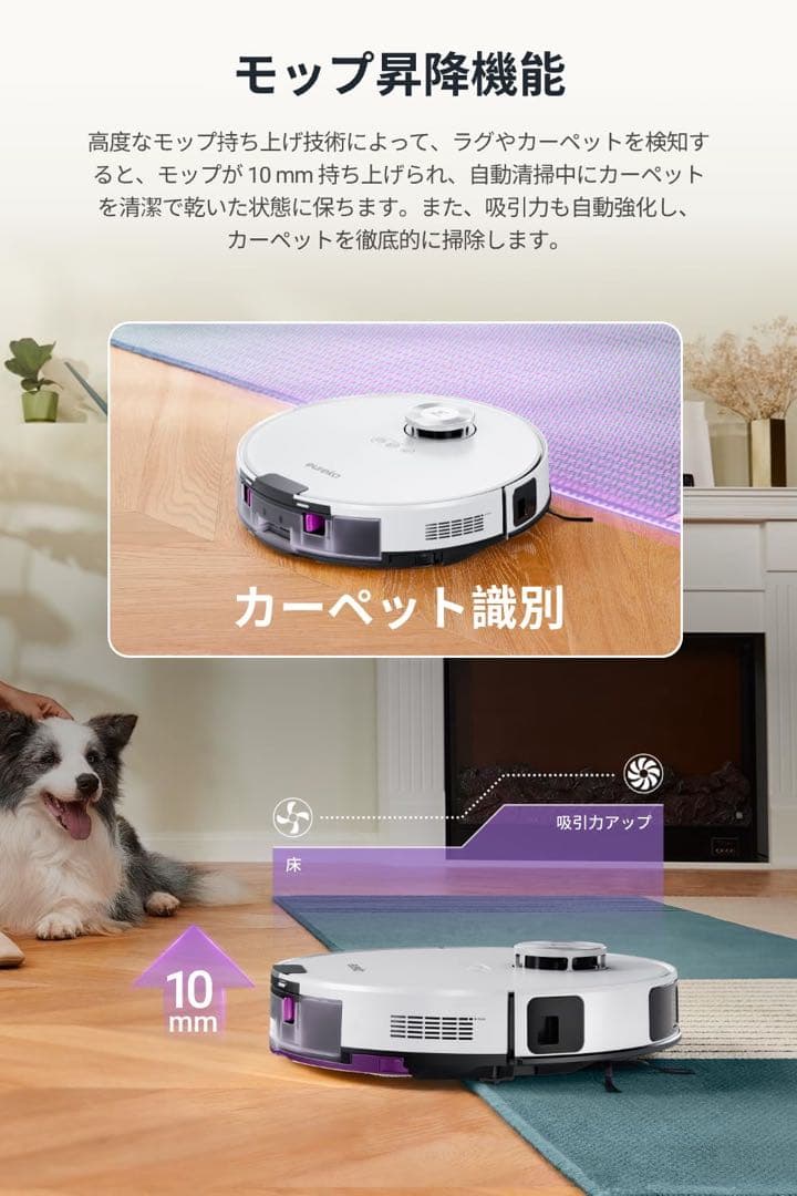 EUREKAロボット掃除機E10s サイクロン式 水拭き両用 高精度マッピング