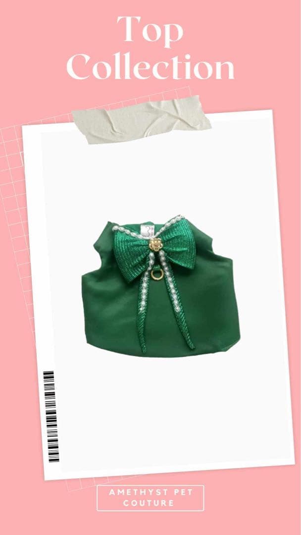 Amethyst Pet Coutureグリーンリボンドレス・フリルスカート