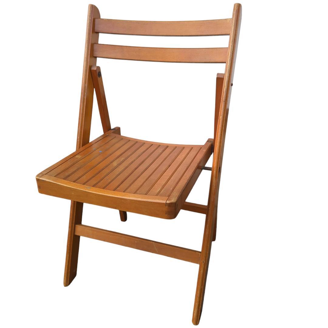 【3脚セット 】フォールディングチェア 折りたたみ椅子 木製 アンティーク