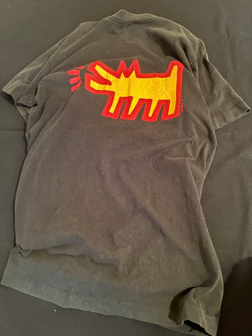 90s POP SHOP キースへリング Tシャツ 黒 L ビンテージ