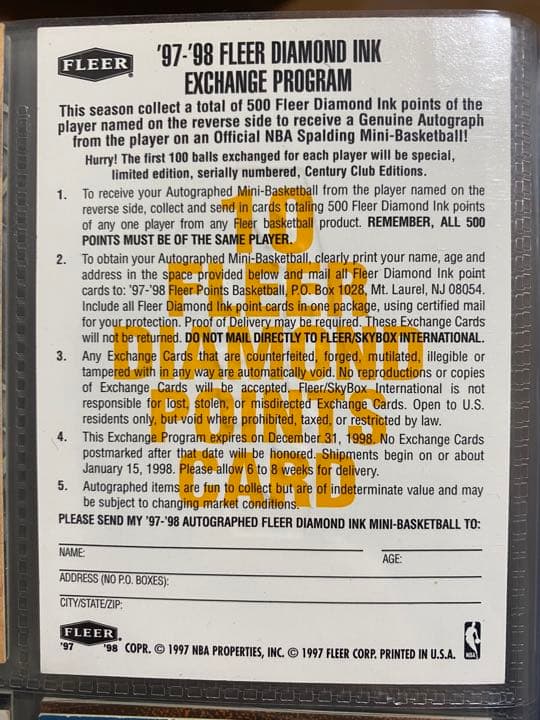 NBAカード　エクスパイヤードカード