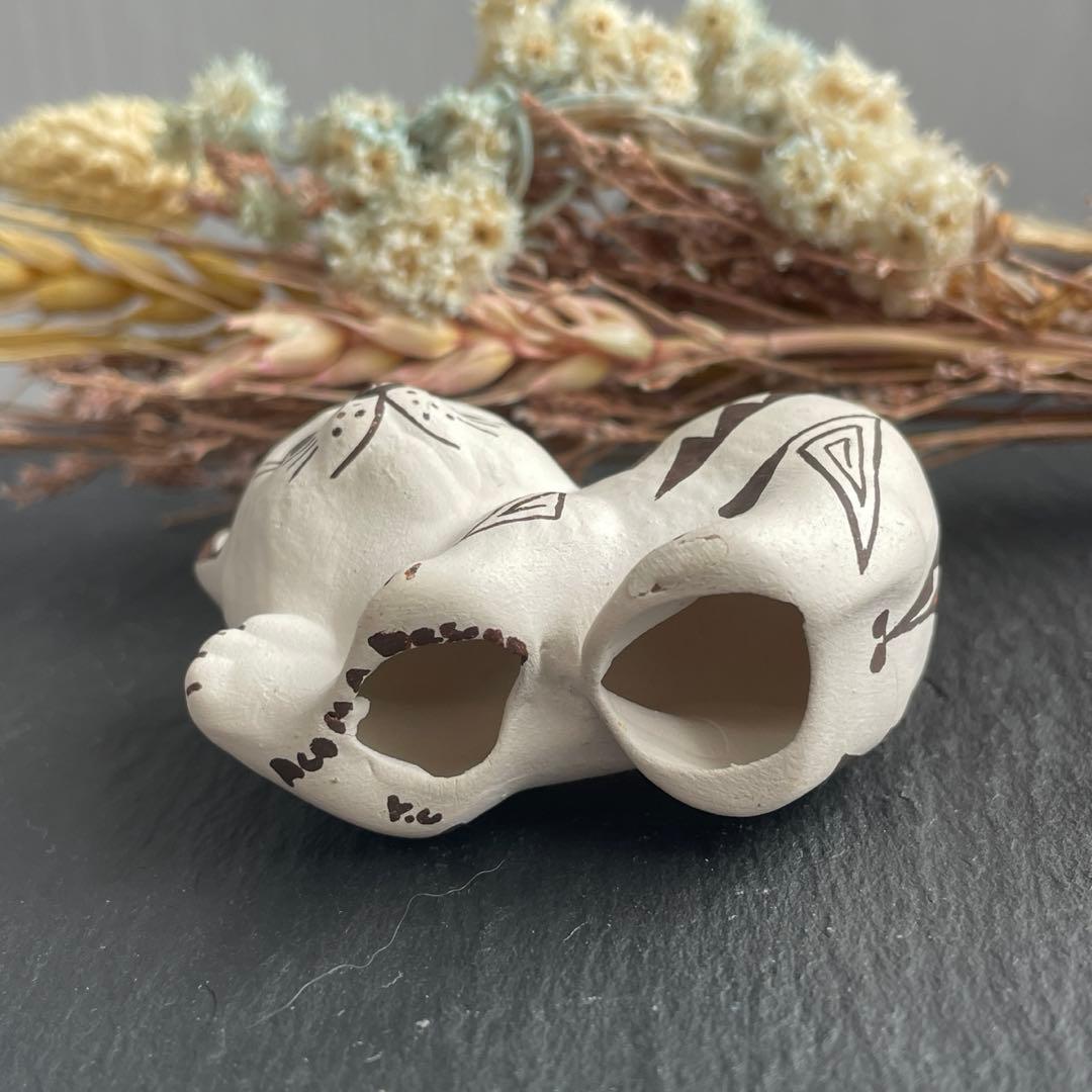 ヴィンテージ アコマ　Acoma　ポッテリー　猫　陶器　ネイティブアメリカン