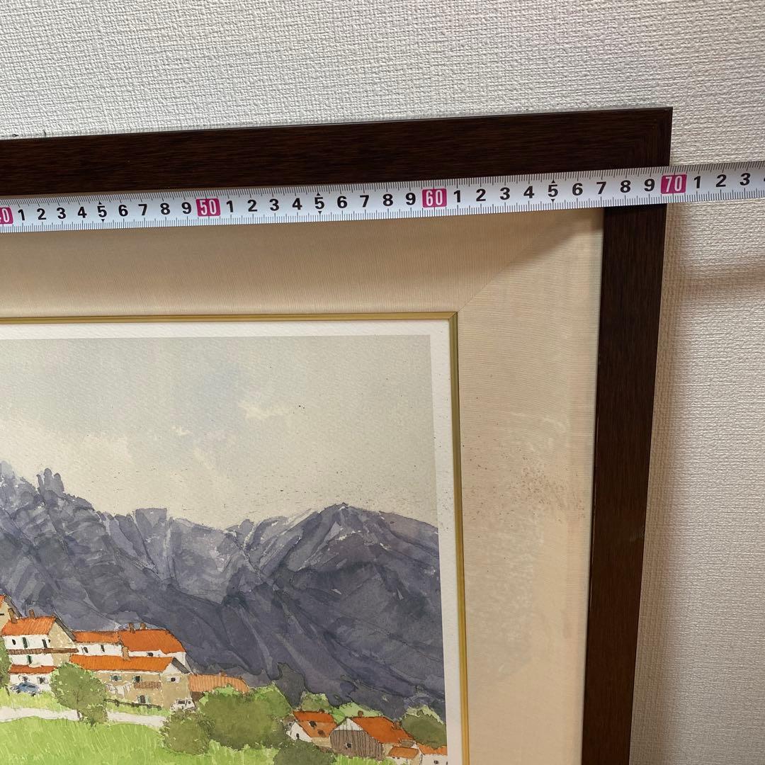 希少　サイン入り安野光雅版画『風景と出会い』コルチナダンペッツォの山13/100