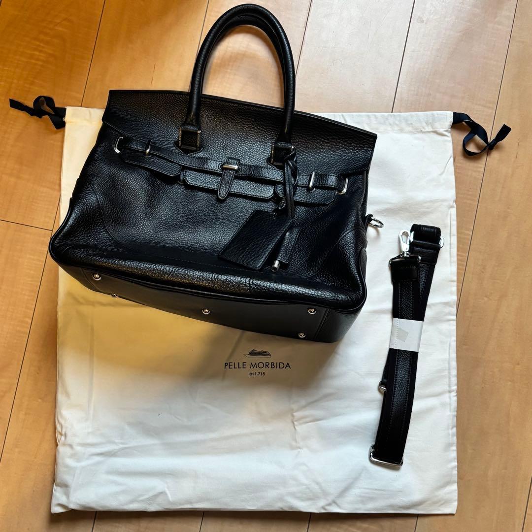 PELLE MORBIDAブラックビジネスバッグ　MB026A