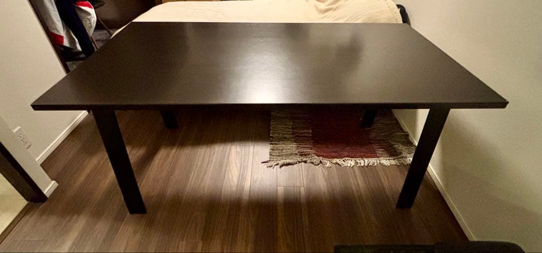 ダークブラウン 長方形テーブル 木製　KANADEMONO