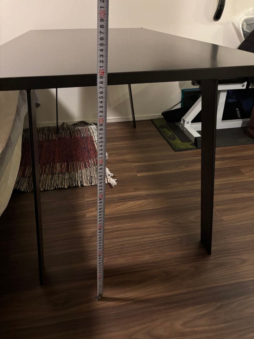 ダークブラウン 長方形テーブル 木製　KANADEMONO