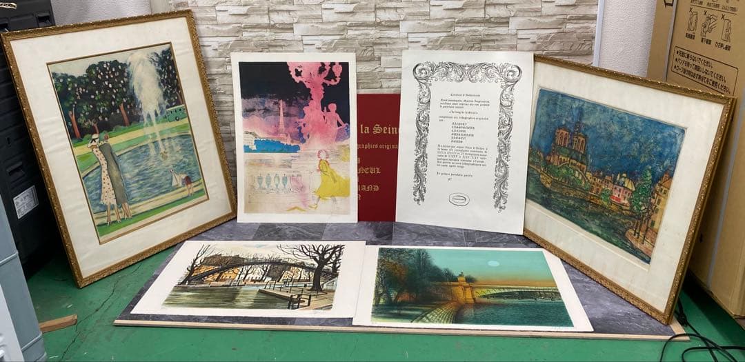 【希少】5枚セット　セーヌ川に沿ってリトグラフ