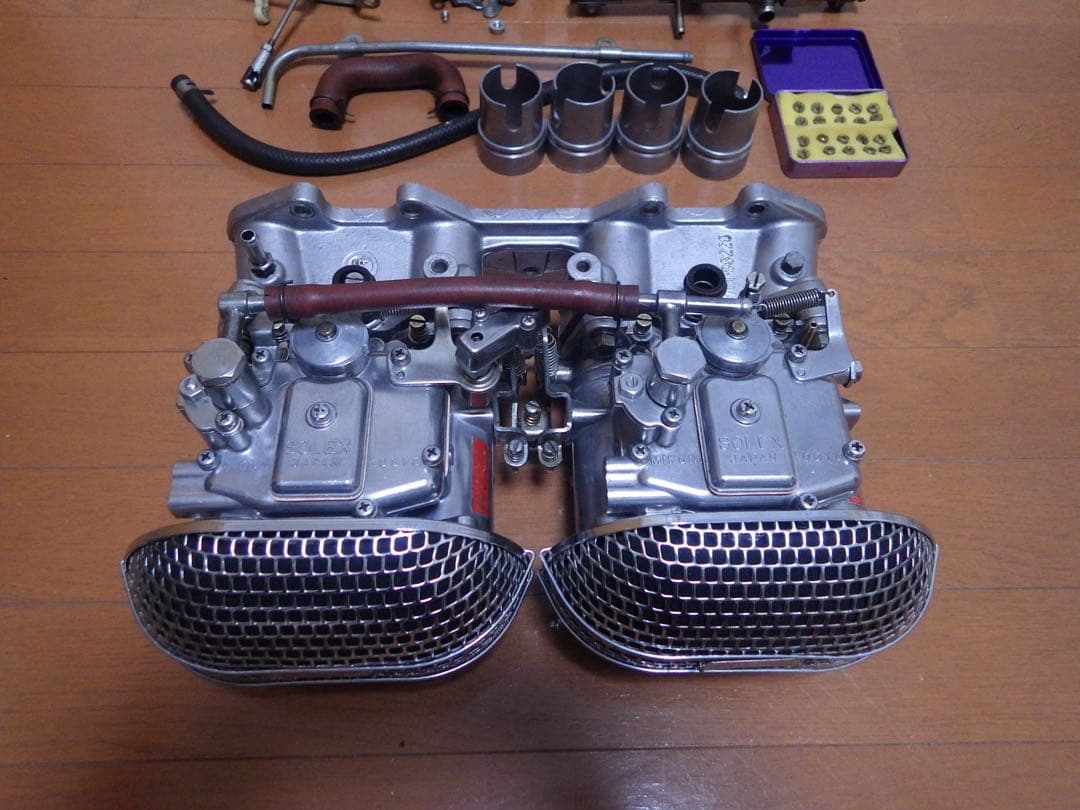 【当時物】トヨタ純正SOLEXソレックス40Φ２連4型+2TG用インマニ付