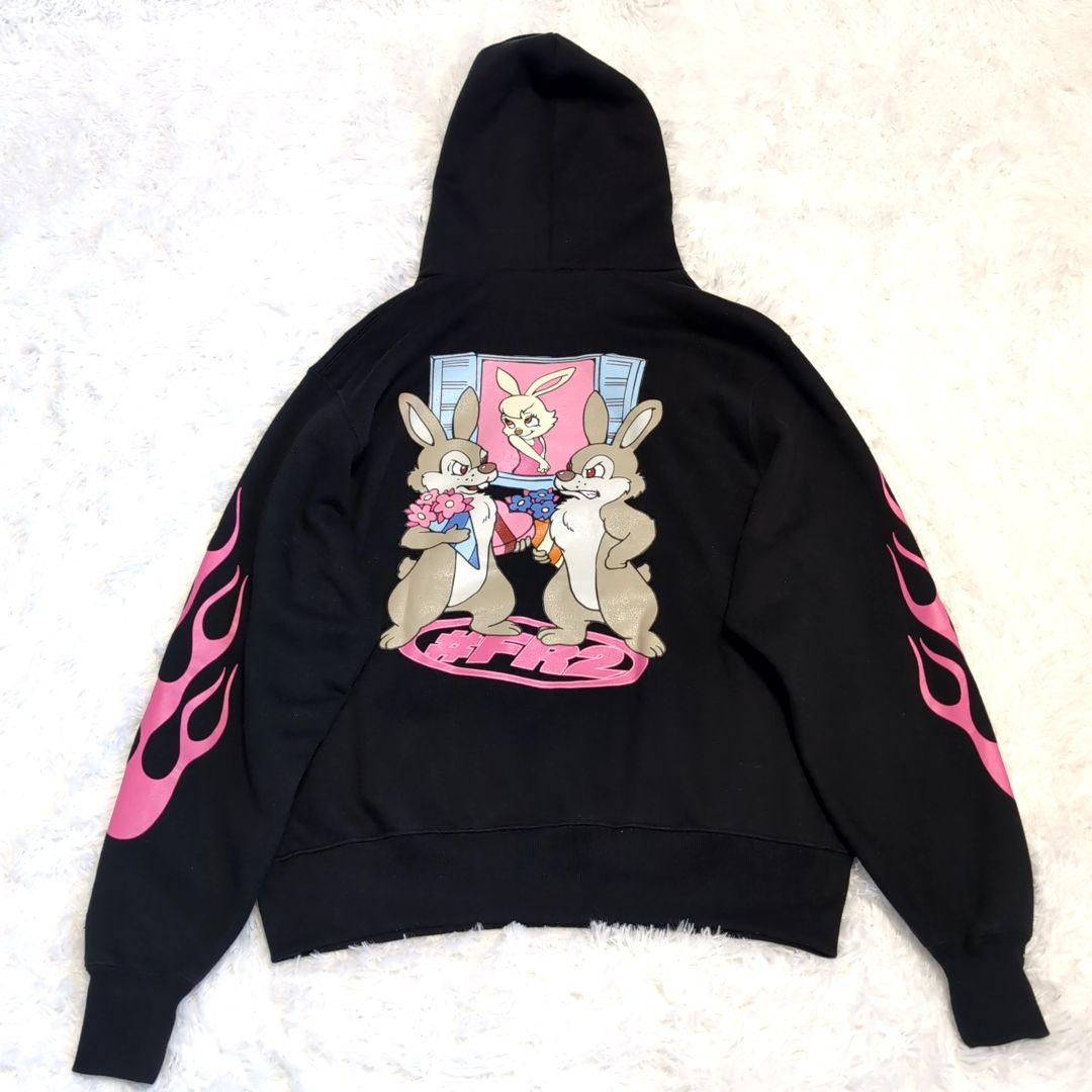 極美品✨️ FR2 パーカー ファイヤーパターン 色情兎 bunny 妖艶 希少