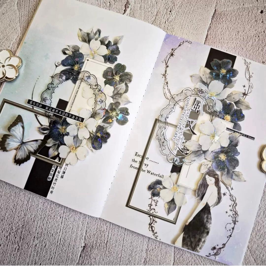 贝壳银 画框里的浪漫 黑色 ダイカット加工 6cm×5m フレーム