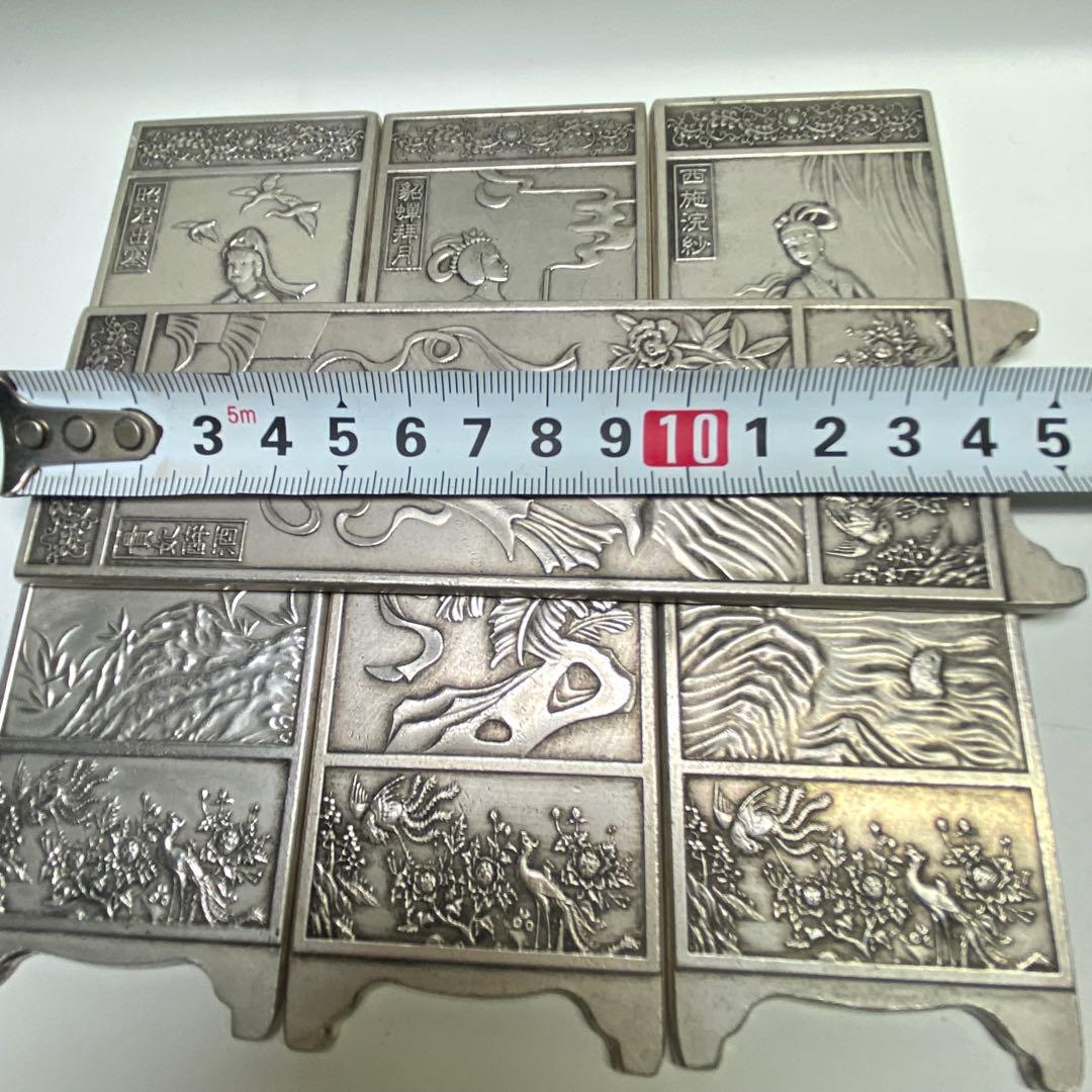 li sa　縁起物　文房具　時代物　四大美人　文鎮　浮き彫り 極細工