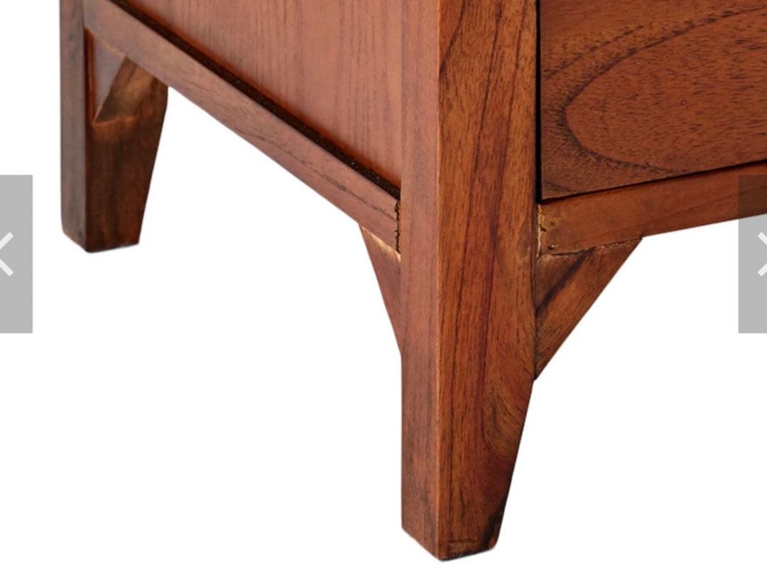 ベルメゾン　ブラウン木製キャビネット ガラス扉付き