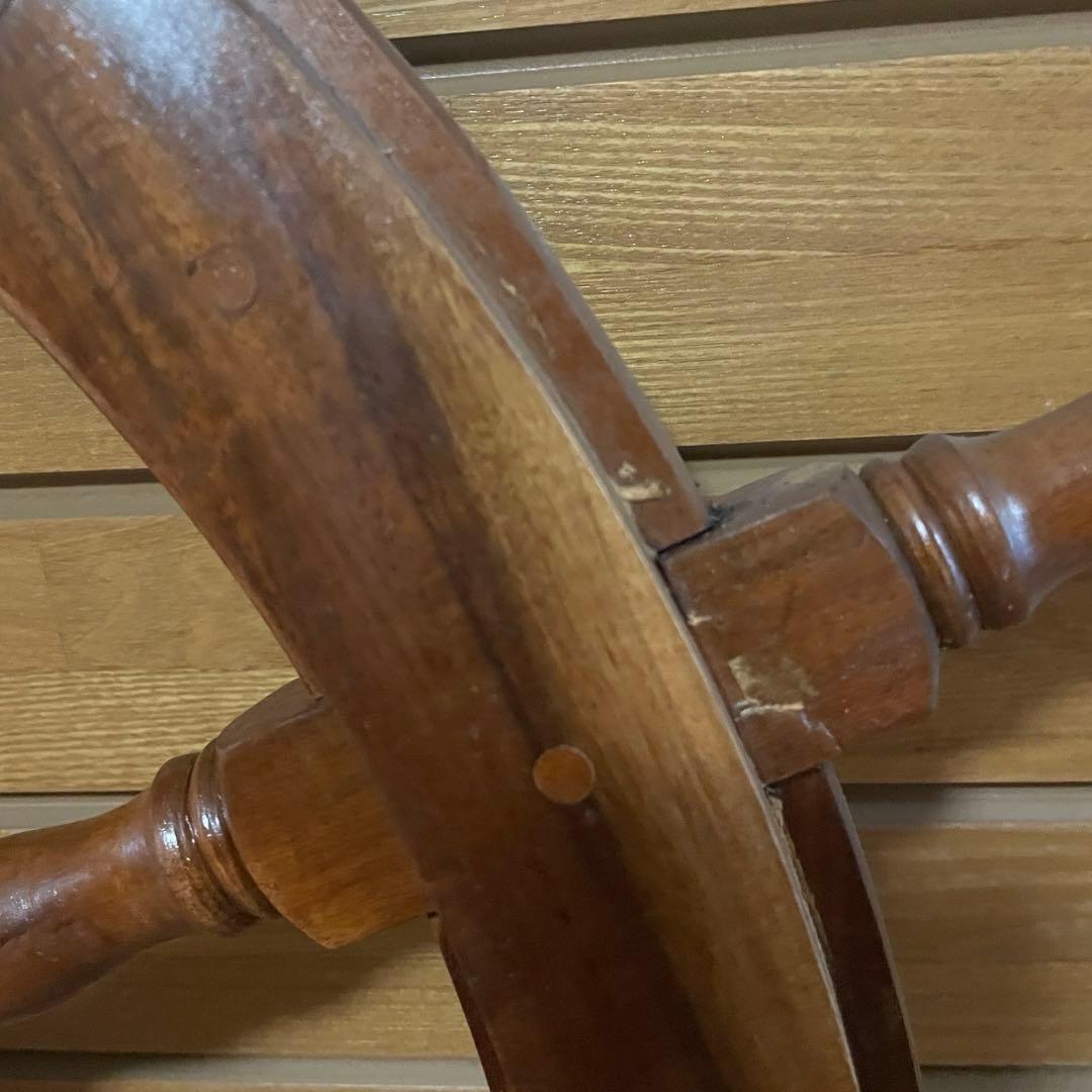 レトロ　船 舵 かじ インテリア　お洒落　バー レストラン　木製　約92cm