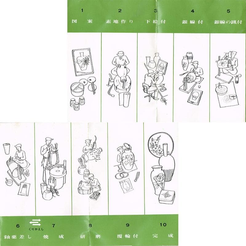 七宝焼　安藤七宝店　旭光釉双鶴文　花瓶　高さ約31㎝　台付　共箱　MR8333B