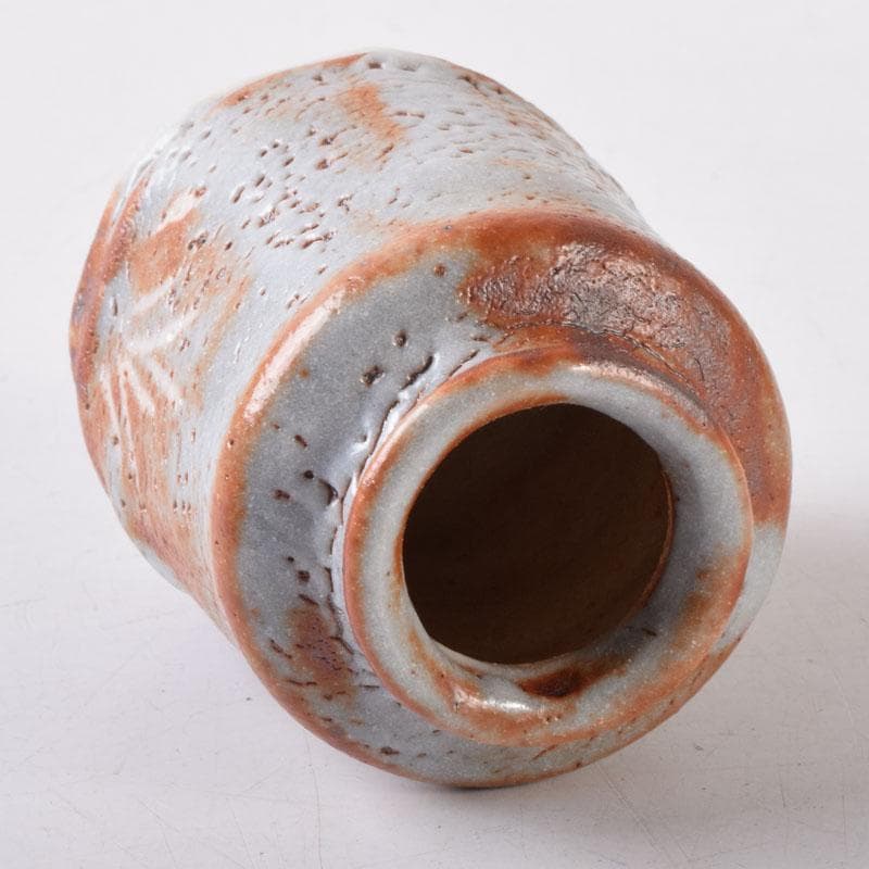 茶道具　鼠志野　林英仁作　茶入　仕覆2点付　共箱　V　7452