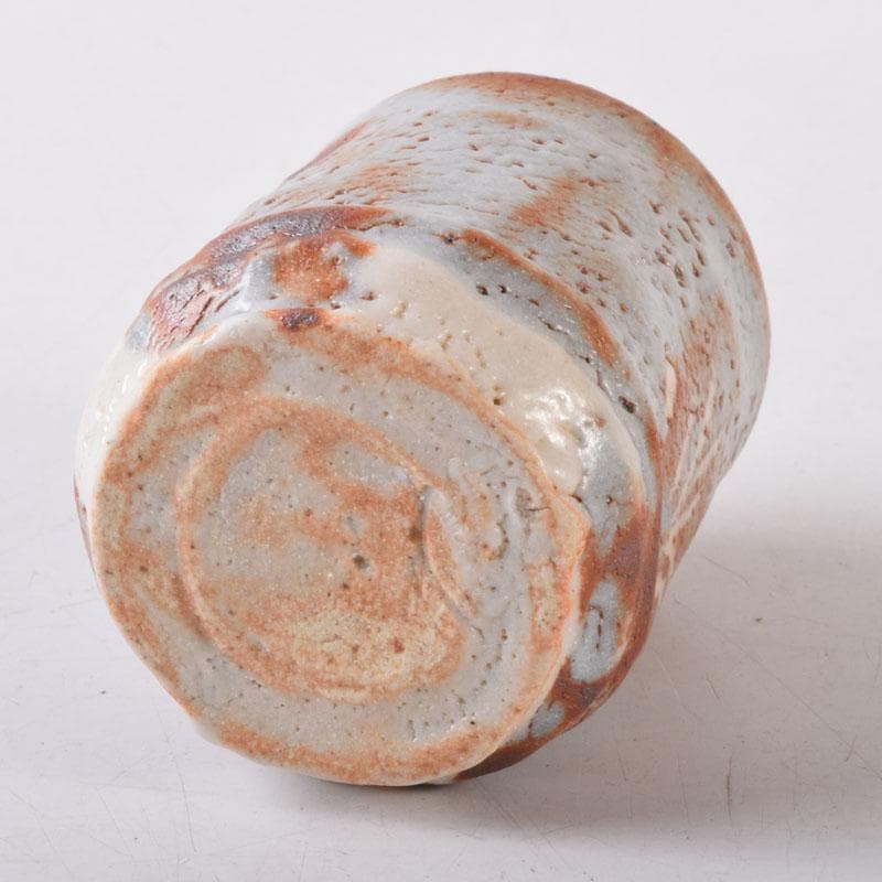 茶道具　鼠志野　林英仁作　茶入　仕覆2点付　共箱　V　7452