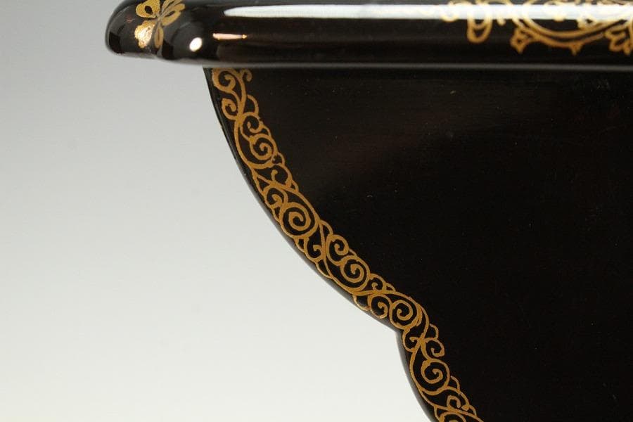 古美術 草花流水 山水蒔絵 香炉台(K-A901)