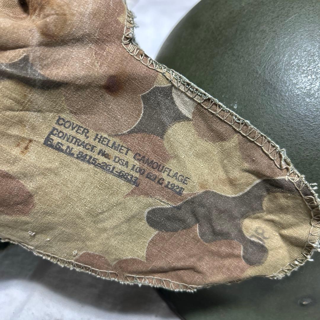 米軍実物 ナム戦 ヘルメットセット M1 ミッチェルカモ デッド汗止め付き