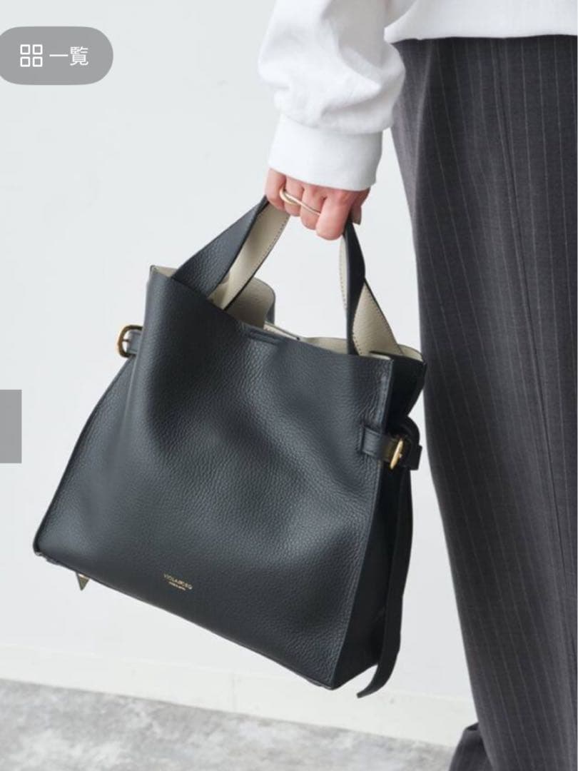 VIOLAd'ORO収納袋付きサイドベルトレザートートバック一度のみ使用美品