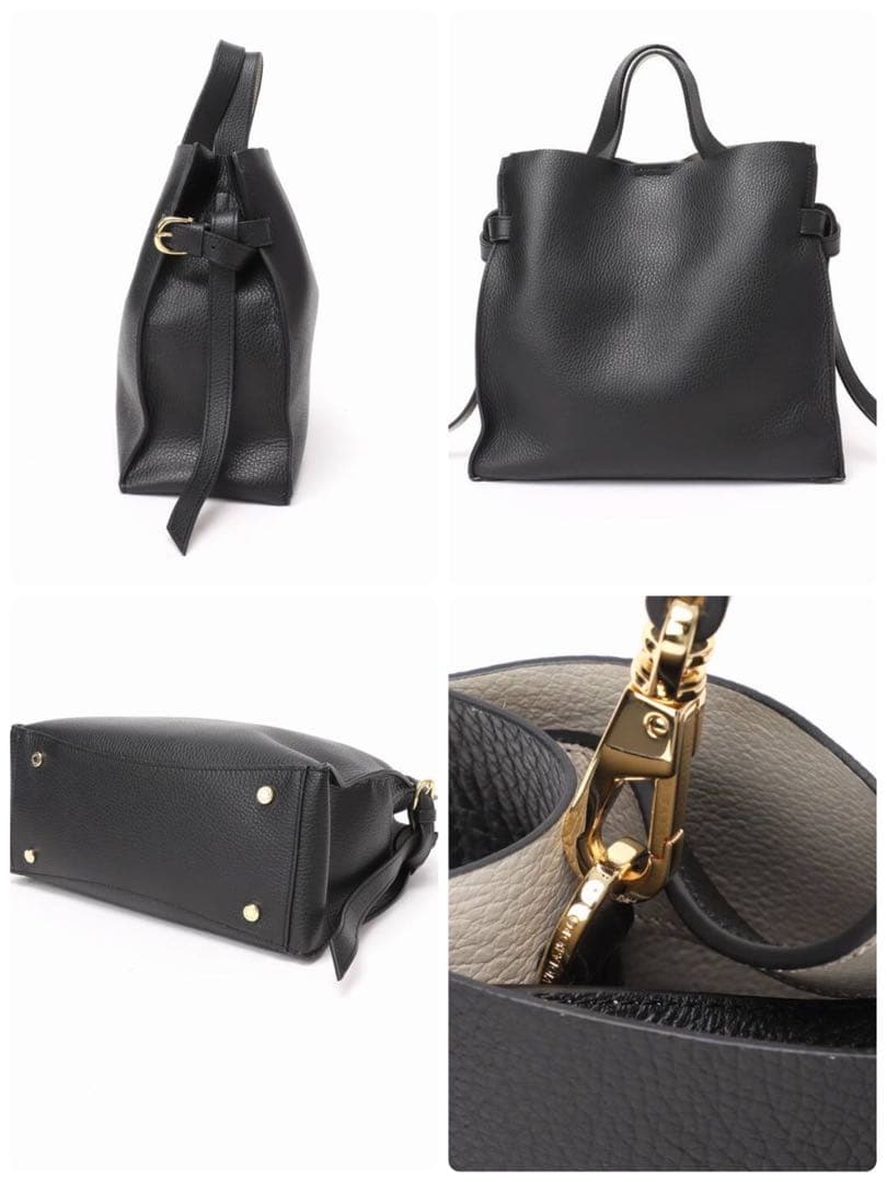 VIOLAd'ORO収納袋付きサイドベルトレザートートバック一度のみ使用美品